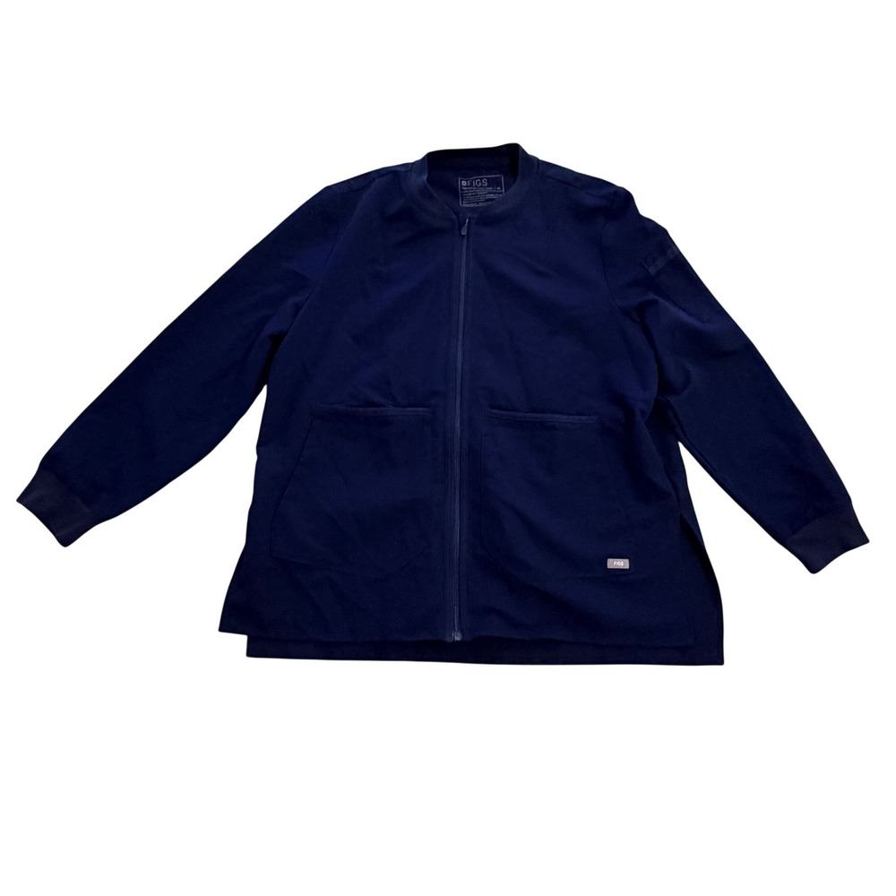 FIGS Technical Collection Bellery Navy Blue Full Zip Scrub Jacket XL Nurse Plus